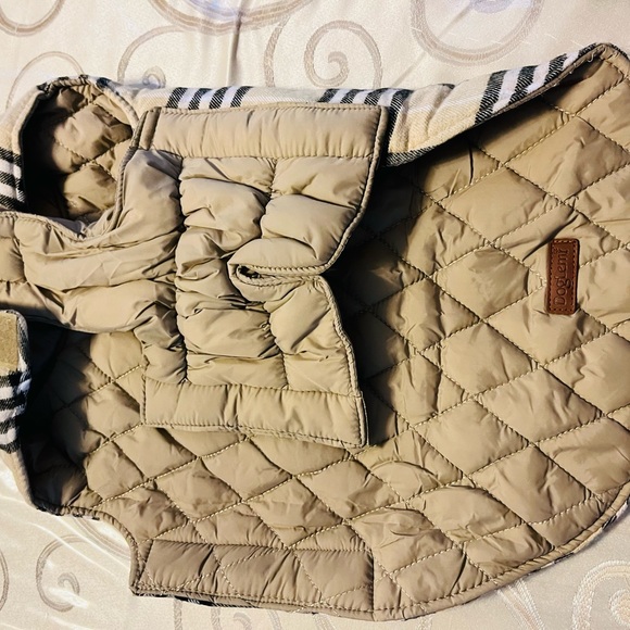 Doggy winter jackets, S(red)-M(beige), reversible, easy to put on and take off - Picture 6 of 11